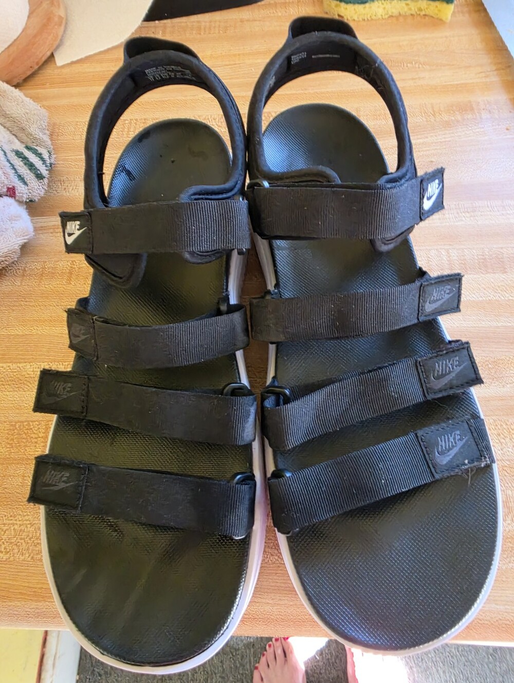 Womens Nike ICON CLASSIC Black DH0224-001 Platform Sandals. Size 12 - Picture 3 of 7